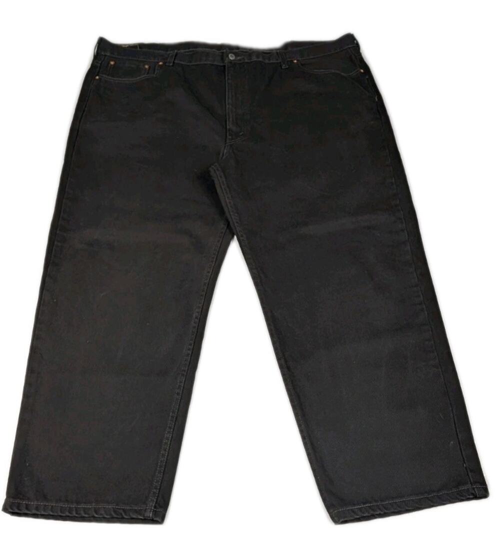 Levis Jeans Mens 50x29 Black Denim Pants 550 Relaxed Fit Big & Tall (0002)
